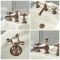 Grifo Mezclador para Lavabo de 3 Agujeros Estilo Tradicional Color Efecto Bronce Bruñido Manijas en Cruceta - Elizabeth