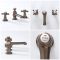 Grifo Mezclador para Lavabo de 3 Agujeros Estilo Tradicional Color Efecto Bronce Bruñido Manijas en Cruceta - Elizabeth