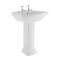 Conjunto de Baño Tradicional Completo con Mampara de Ducha Angular, Inodoro Suspendido con Cisterna y Lavabo con Pedestal - Chester