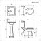 Conjunto Tradicional para Cuarto de Baño Completo con Mampara de Ducha Angular, Inodoro Monobloque y Lavabo con Pedestal - Richmond