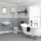 Conjunto de Baño Tradicional Completo Bañera Exenta, Inodoro con Cisterna y Consola con Lavabo - Richmond
