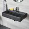 Set de Baño Moderno Negro con Inodoro Adosado y Lavabo Suspendido - Nox