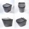 Set de Baño Moderno Negro con Mueble de WC con Inodoro Adosado y Lavabo Suspendido - Nox