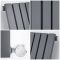 Radiador de Diseño Eléctrico Horizontal - Antracita - 635mm x 590mm x 54mm -  Elemento Termostático de 800W  - Sloane