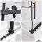 Puerta de Ducha Corredera Angular sin Perfilería Completa con Plato de Ducha - Acabado Negro - Nox - Disponible en Distintas Medidas