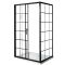 Cabina de Ducha de Esquina Completa con Puerta de Ducha Corredera a Cuadrícula Negra con Plato de Ducha - Disponible en Distintas Medidas - con Panel Lateral - Barq