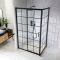 Cabina de Ducha de Esquina Completa con Puerta de Ducha Corredera a Cuadrícula Negra con Plato de Ducha - Disponible en Distintas Medidas - con Panel Lateral - Barq