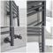 Radiador Toallero Mixto Antracita Plano - 803mm x 500mm - incl. Elemento Eléctrico de 400W, Pieza en Forma de T y Llaves - Neva