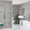 Radiador Toallero Mixto Cromado Plano - 1785mm x 600mm - incl. Elemento Eléctrico de 1000W, Pieza en Forma de T y Llaves - Neva