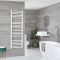 Radiador Toallero Mixto Blanco Curvo - 1600mm x 500mm - incl. 800W Elemento Eléctrico, Pieza en Forma de T y Llaves - Ive