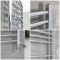 Radiador Toallero Mixto Cromado Curvo - 800mm x 600mm - incl. 300W Elemento Eléctrico, Pieza en Forma de T y Llaves - Kent