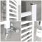 Radiador Toallero Mixto Blanco Curvo - 1800mm x 500mm - incl. 1000W Elemento Eléctrico, Pieza en Forma de T y Llaves - Ive