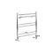 Radiador Toallero Mixto Cromado Plano - 600mm x 400mm - incl. 200W Elemento Eléctrico, Pieza en Forma de T y Llaves - Kent