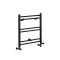 Radiador Toallero Mixto Negro Opaco  Plano - 600mm x 400mm - incl. 200W Elemento Eléctrico, Pieza en Forma de T y Llaves - Nox