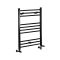 Radiador Toallero Mixto Negro Opaco  Plano - 800mm x 500mm - incl. Elemento Eléctrico de 400W, Pieza en Forma de T y Llaves - Nox