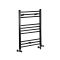Radiador Toallero Mixto Negro Opaco  Plano - 800mm x 600mm - incl. Elemento Eléctrico de 400W, Pieza en Forma de T y Llaves - Nox
