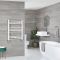 Radiador Toallero Mixto Blanco Plano - 800mm x 600mm - incl. Elemento Eléctrico de 400W, Pieza en Forma de T y Llaves - Ive