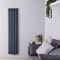 Radiador de Diseño Vertical con Conexión Central (Panel Doble) - 1600mm x 354 mm - Antracita - Revive Caldae