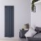 Radiador de Diseño Vertical con Conexión Central (Panel Doble) - 1600mm x 472 mm - Antracita - Revive Caldae