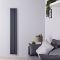  Radiador de Diseño Eléctrico Vertical Antracita - 1600mm x 236mm (Panel Doble) - con Termostato Wi-Fi - Revive Slim