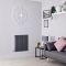 Radiador de Diseño Eléctrico Horizontal - Antracita - 635mm x 590mm x 54mm -  Elemento Termostático de 800W  - Sloane