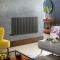 Radiador de Diseño Eléctrico Horizontal - Antracita - 635mm x 1190mm x 46mm -  con Elemento Eléctrico Termostático Wi-Fi de 1000W  - Delta - Fabricado por ECOSO de Hudson Reed