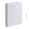 Radiador de Inercia Blanco con Placa Cerámica Interna Inteligente de 1000W con Enchufe  - 570mm x 444mm - Kera - Fabricado por Ecoso de Hudson Reed