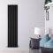 Radiador de Diseño Vertical con Panel Plano - Negro Mate  - 1600mm x 420mm -  879 Vatios (Panel Único) - Delta