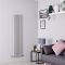 Radiador de Diseño Vertical - Panel Plano - Plateado - 1600mm x 354mm - Disponible con Panel Único o Panel Doble - Sloane