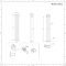 Radiador de Diseño Eléctrico Vertical (Panel Único) Blanco de 1600mm x 236mm con Elemento Eléctrico de 800W - Revive