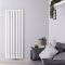 Radiador de Diseño Vertical con Conexión Central (Panel Doble) - 1600mm x 590 mm - Blanco - Revive Caldae