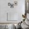 Radiador de Diseño Eléctrico Horizontal Blanco con Panel Plano - 635mm x 826mm (Panel Único) -  con Elemento Eléctrico Termostático Wi-Fi - Sloane - Fabricado por ECOSO de Hudson Reed