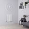 Radiador de Diseño Eléctrico Horizontal (Panel Único) Blanco de 635mm x 590mm con Elemento Eléctrico Wi-Fi de 800W - Revive