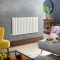 Radiador de Diseño Eléctrico Horizontal - Blanco - 635mm x 1190mm x 46mm -  con Elemento Eléctrico Termostático Wi-Fi de 1000W  - Delta - Fabricado por ECOSO de Hudson Reed