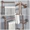 Radiador Toallero Eléctrico Tradicional Elizabeth con Barra Toallero Superior - Efecto Bronce Cepillado - 930mm x 620mm