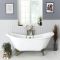 Bañera Acrílica Exenta Tradicional de 1750mm x 730mm con Doble Respaldo y Patas con Acabado Efecto Oro Cepillado - Legend