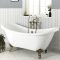 Bañera Acrílica Exenta Tradicional de 1750mm x 730mm con Doble Respaldo y Patas con Acabado Efecto Oro Cepillado - Legend