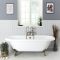 Bañera Exenta Tradicional Blanca con Patas de Color Oro Cepillado - 1795mm x 785mm - Legend