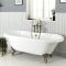 Bañera Exenta Tradicional Blanca con Patas de Color Oro Cepillado - 1795mm x 785mm - Legend