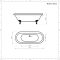 Bañera Exenta Tradicional Bañera Exenta Tradicional con Borde Redondeado - 1795mm x 785mm - Disponible en Distintos Acabados Metalizados  y con Patas en Distintos Acabados  - Legend