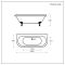 Bañera Exenta Tradicional con Sección de Apoyo Mural - 1685mm x 780mm -  Selección de Colores y Patas Disponibles en Distintos Acabados  - Richmond