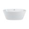 Bañera Exenta Moderna Oval Blanca con Doble Respaldo - 1595mm x 740mm - Disponible con Rebosadero en Distintos Acabados - Ashbury