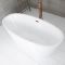 Bañera Exenta Moderna Oval Blanca con Doble Respaldo - 1595mm x 740mm - Disponible con Rebosadero en Distintos Acabados - Ashbury