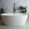 Bañera Exenta Moderna Oval Blanca con Doble Respaldo - 1595mm x 740mm - Disponible con Rebosadero en Distintos Acabados - Ashbury