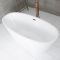 Bañera Exenta Moderna Oval Blanca con Doble Respaldo - 1595mm x 740mm - Disponible con Rebosadero en Distintos Acabados - Ashbury