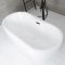 Bañera Exenta Moderna Oval Blanca con Doble Respaldo - 1800mm x 750mm - Disponible con Rebosadero en Distintos Acabados - Otterton