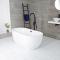 Bañera Exenta Moderna Oval Blanca con Doble Respaldo - 1800mm x 750mm - Disponible con Rebosadero en Distintos Acabados - Otterton