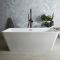 Bañera Exenta Moderna Cuadrada Blanca con Doble Respaldo - 1615mm x 720mm - Disponible con Rebosadero en Distintos Acabados - Sandford