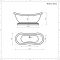 Bañera Exenta Tradicional con Doble Respaldo con Base - 1750mm x 730mm - Disponible en Distintos Acabados - Ryther