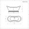 Bañera Exenta Tradicional con Doble Respaldo y Base de Apoyo - 1750mm x 730mm - Disponible en Distintos Acabados Metalizados  y con Patas en Distintos Acabados  - Ryther
